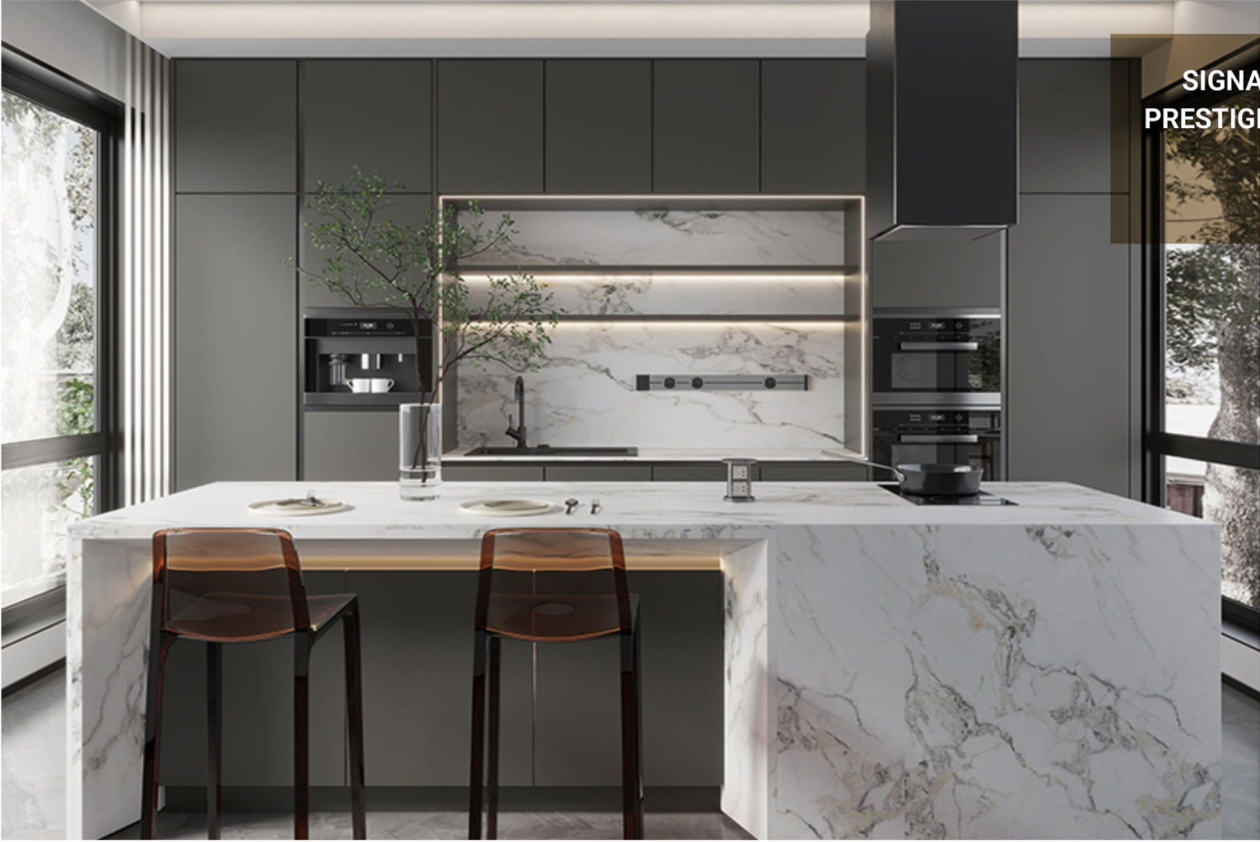 Signature Prestige Series — Matt and Glossy Dark Collection kitchen cabinets